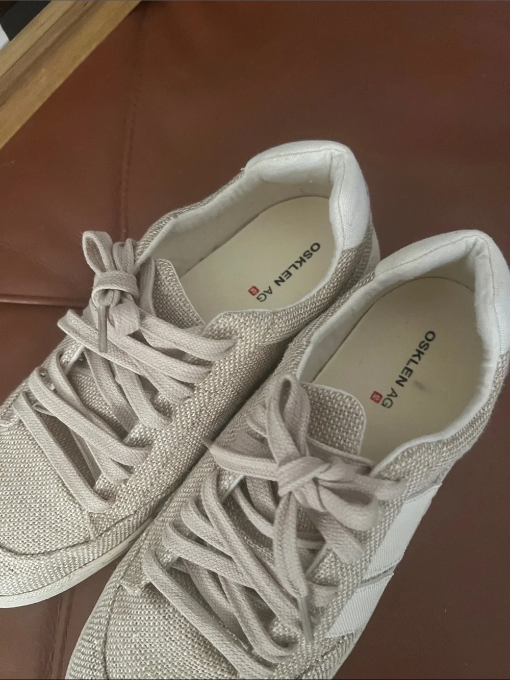 Osklen Casual Low-Top  Sneakers in Light Beige with cream accent